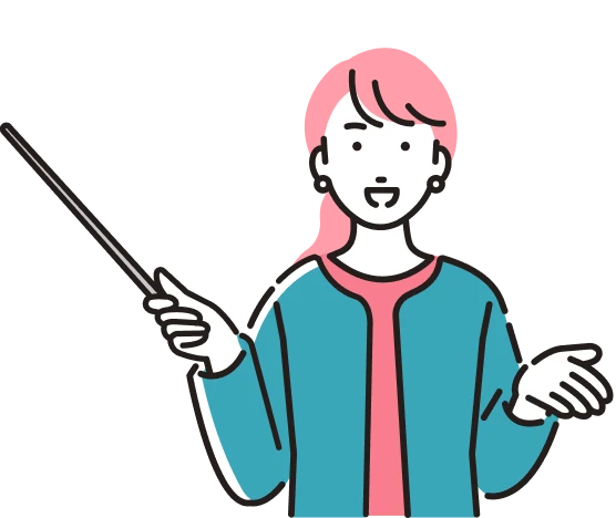 説明する女性